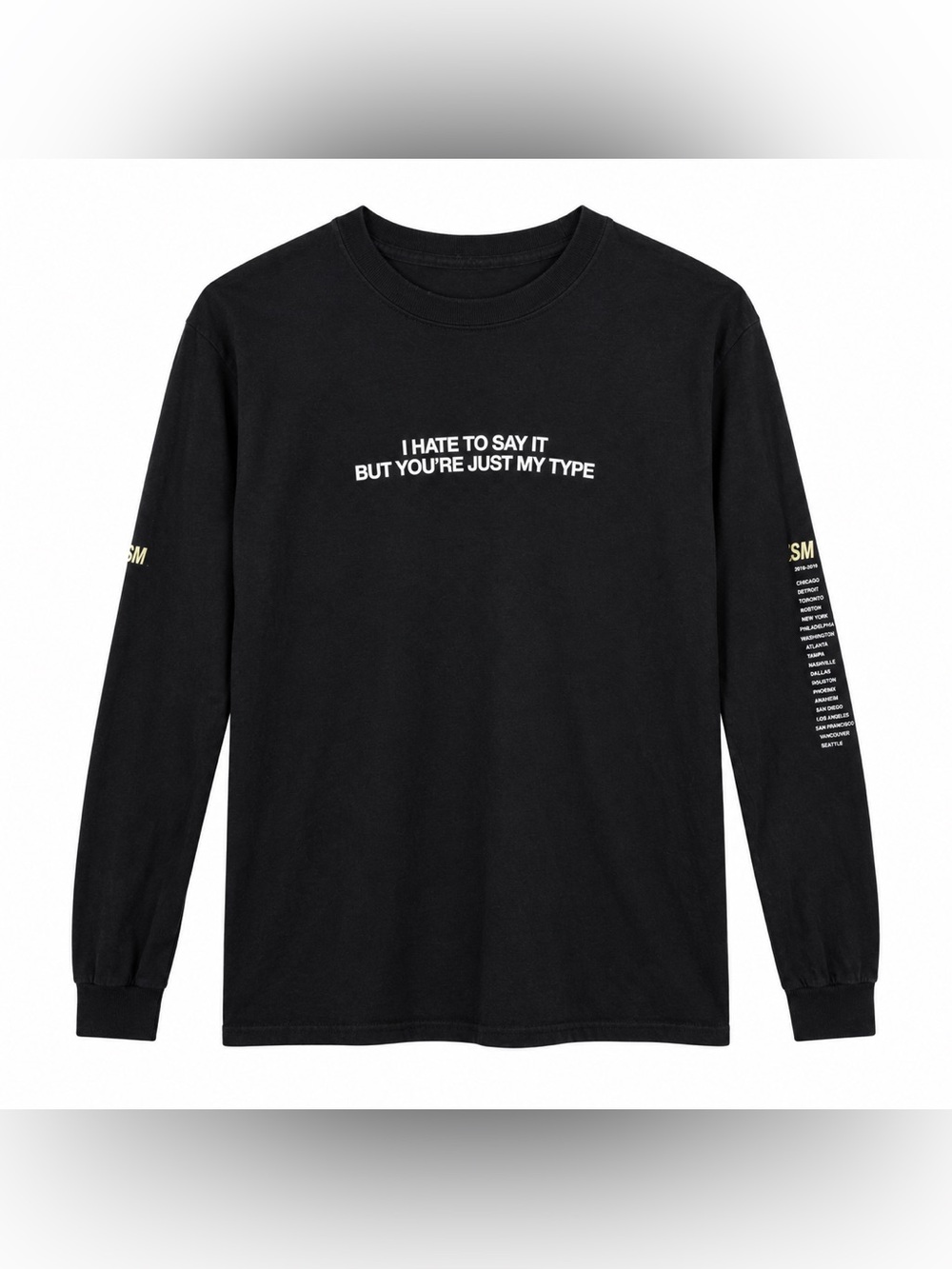 The Chainsmokers Memories 2017 Tour Long Sleeve Shirt Black M
